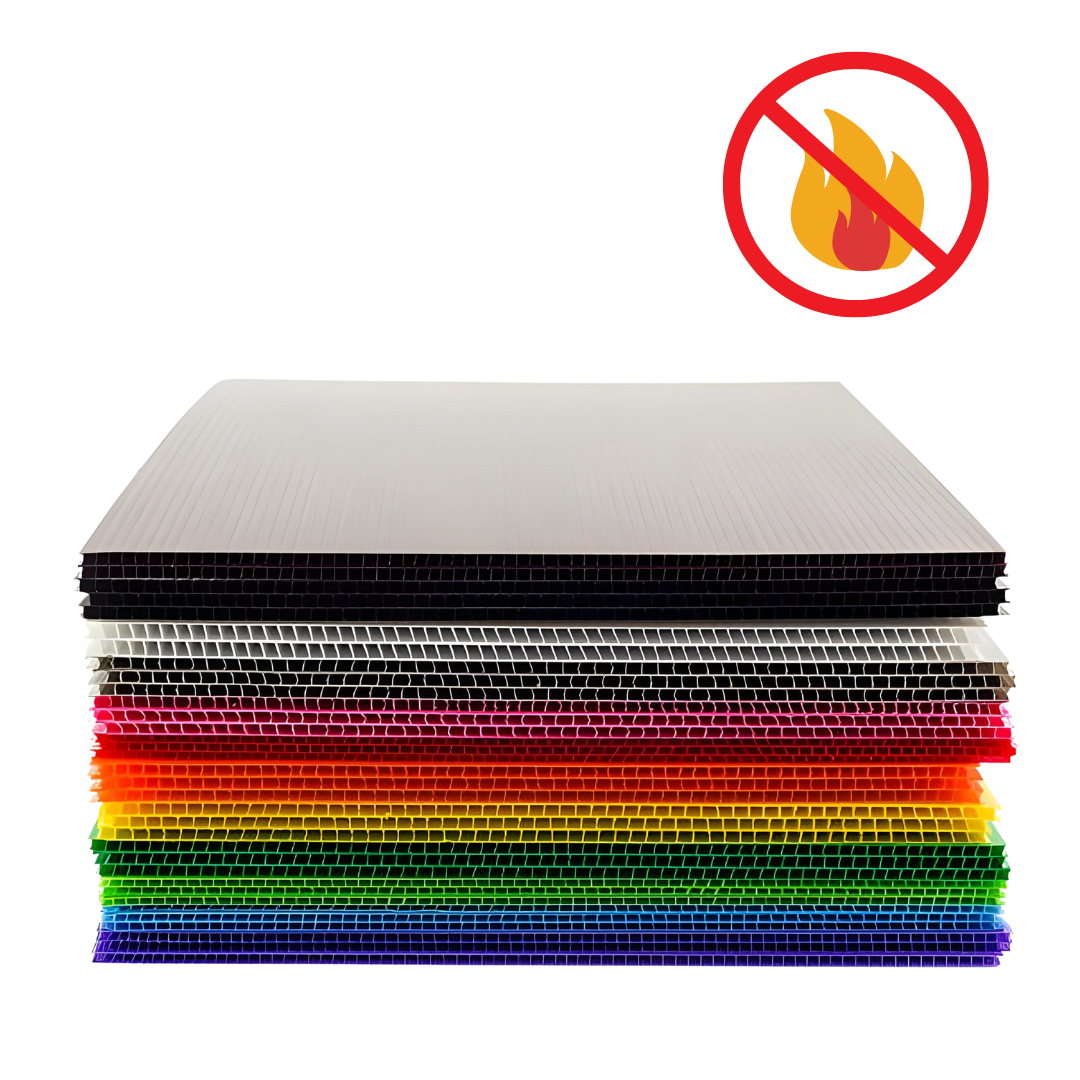 Flame retardant corflute board